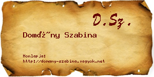 Domány Szabina névjegykártya